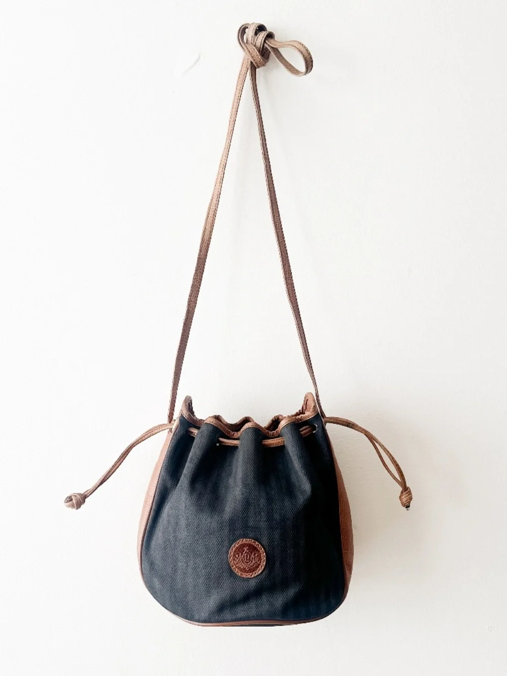 vintage 1980s Fendi Pequin bucket pouchette bag